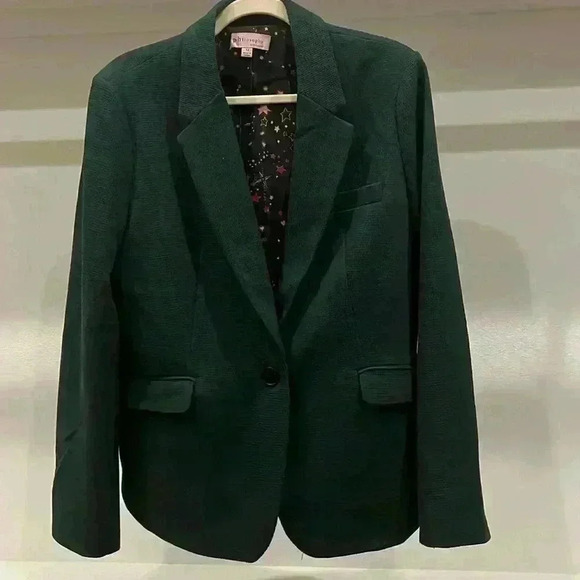 Women’s Hunter Green Jacket with space pattern lining size: 12 - Picture 1 of 5